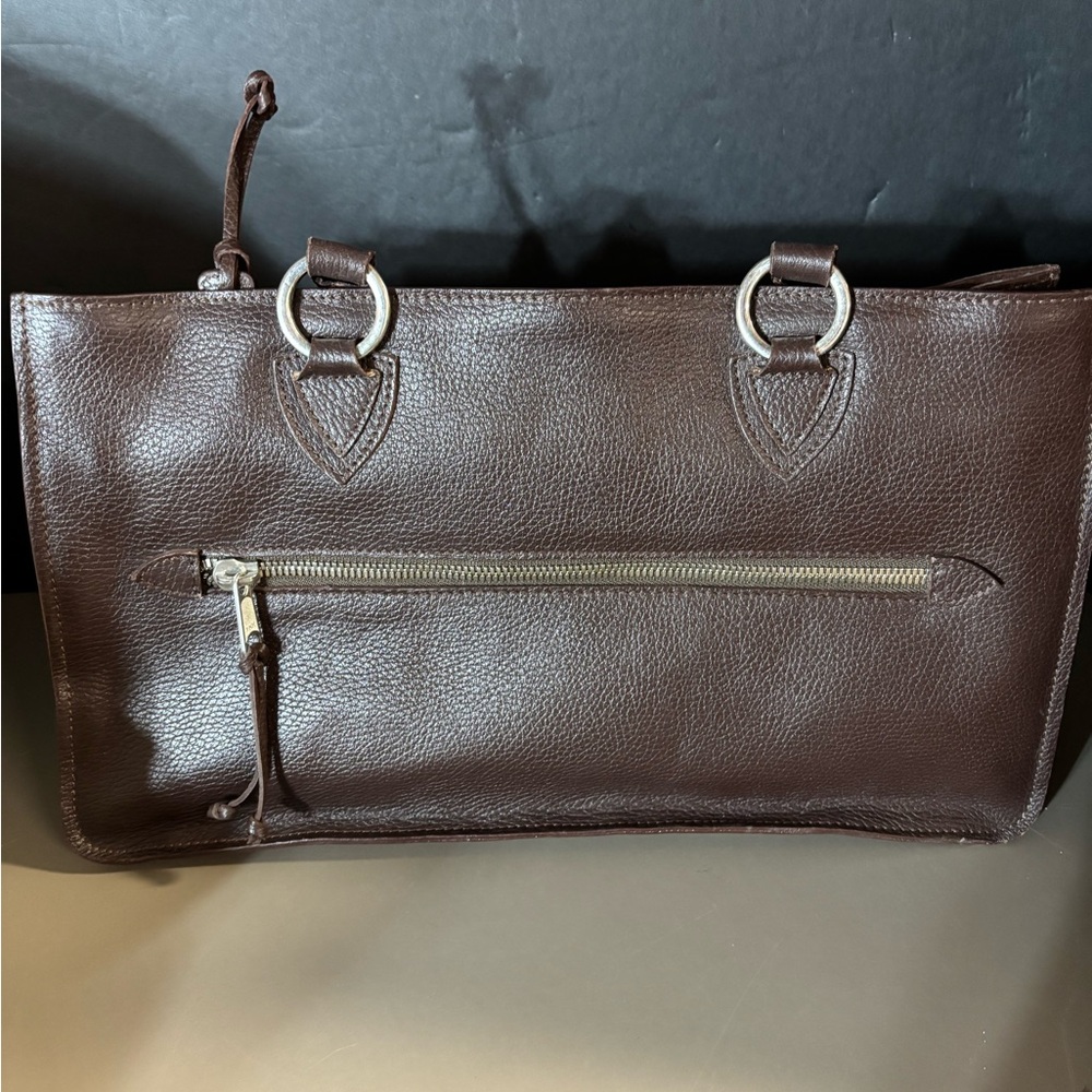 Elegant Brown Leather Tote Bag